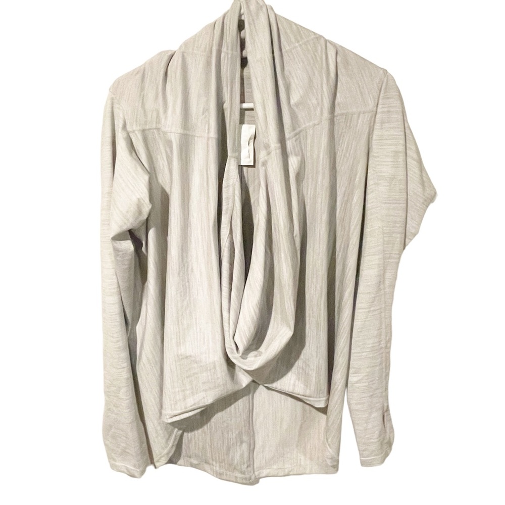 ZYIA Light Gray Open-Back Draped Top